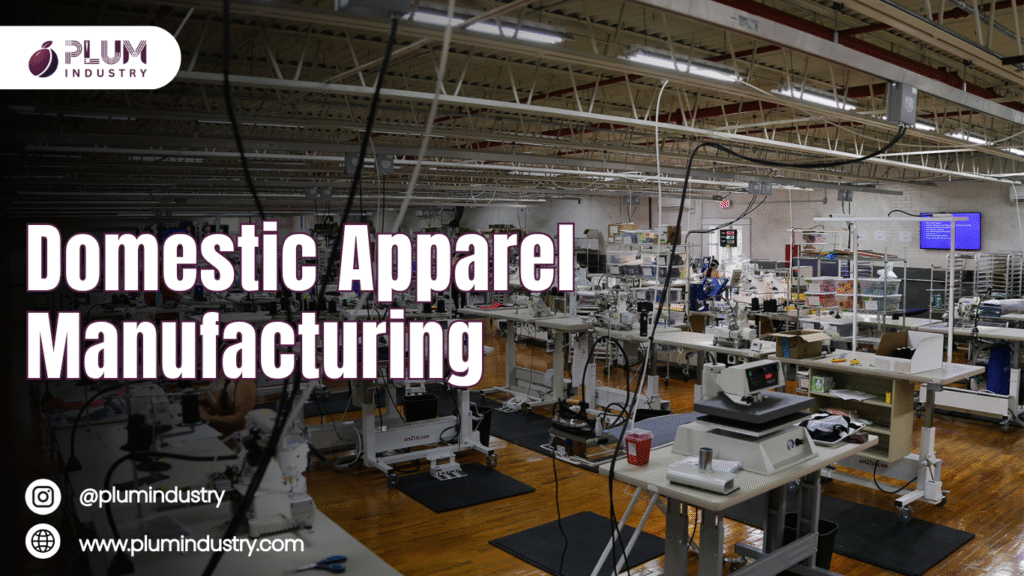 Domestic apparel manufacturing facility producing high-quality clothing locally.