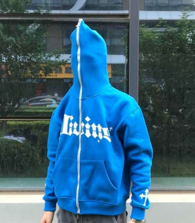 Divine Zip-Up Hoodie - Custom Gothic Style Fleece Jacket for Men