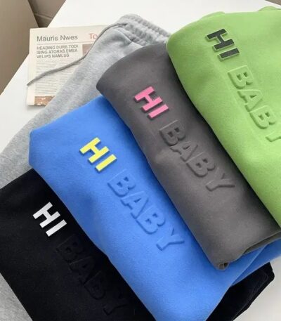 Custom 3D Embossed Oversize Crewneck Sweatshirts | Colorful Men's Hoodies