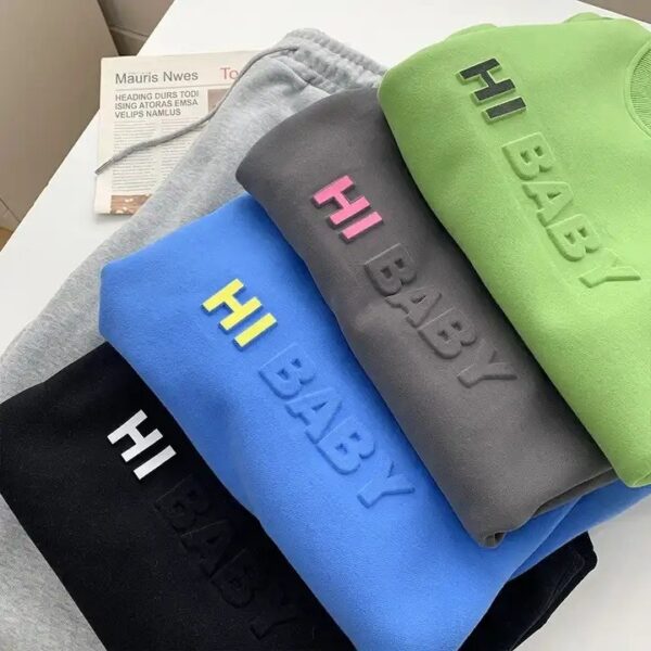 Custom 3D Embossed Oversize Crewneck Sweatshirts | Colorful Men's Hoodies