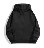 Bold Gothic Style Zip-Up Hoodie - Custom Streetwear Fleece Jacket for Men