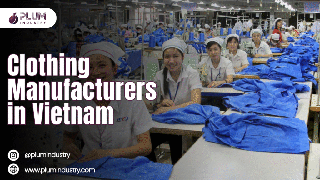 Professional clothing manufacturers in Vietnam producing high-quality apparel.