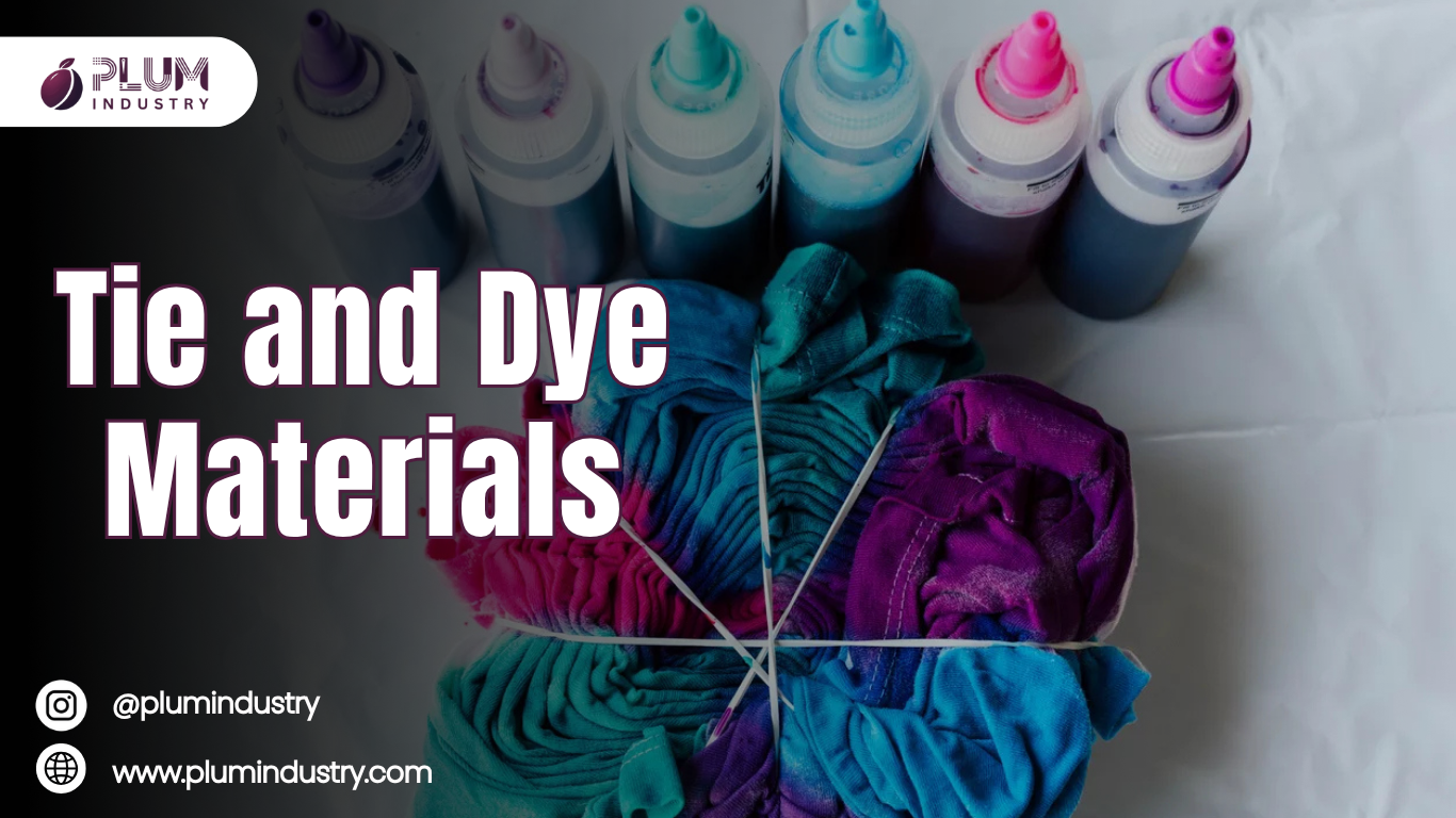 High-quality tie and dye materials displayed for crafting colorful and custom garment patterns.