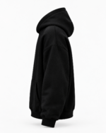 Club of Kiqs Elite Hoodie black oversized side view showing sleeve and hood